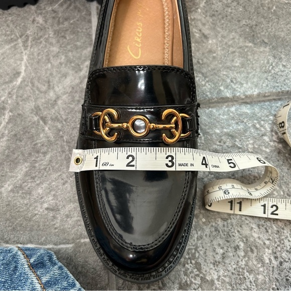 Sam Edelman Circus Black Patent Chunky Loafer Horse Bit Faux Leather Size 6 - Picture 14 of 16